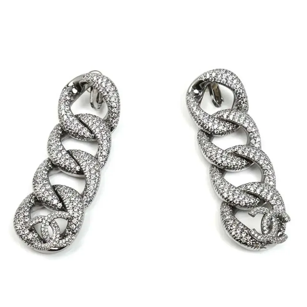 Chanel Cc Logo Clip-On Earrings Metal #250208C17B